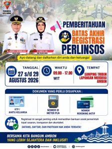 Registrasi Perlinsos Serentak di Tribun Lapmer 27 – 29 Agustus 2026.