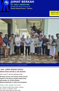 Jumat Berkah, PT DSA Berbagi Nasi Kotak dan Bantu Suplai Air Bersih ke Masjid di Ambon
